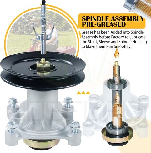 Pre-Greased 587125201 Spindle Replaces Husqvarna 587125201 Mandrel Assembly Husqvarna 539107515 Husqvarna 532174358, 532174356, 174356, 174358 for Husqvarna Z246 RZ4623 RZ46I RZ4623 Tractors in Kuwait