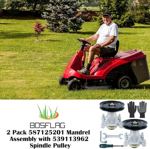 Pre-Greased 587125201 Spindle Replaces Husqvarna 587125201 Mandrel Assembly Husqvarna 539107515 Husqvarna 532174358, 532174356, 174356, 174358 for Husqvarna Z246 RZ4623 RZ46I RZ4623 Tractors in Kuwait