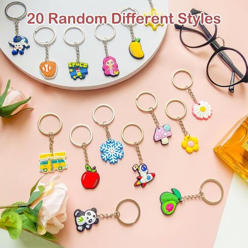 Jongdari Cute Keychains for Kids, Random Different Cartoon Assorted Mini Funny Backpack Key Chain Charms Bulk in Kuwait