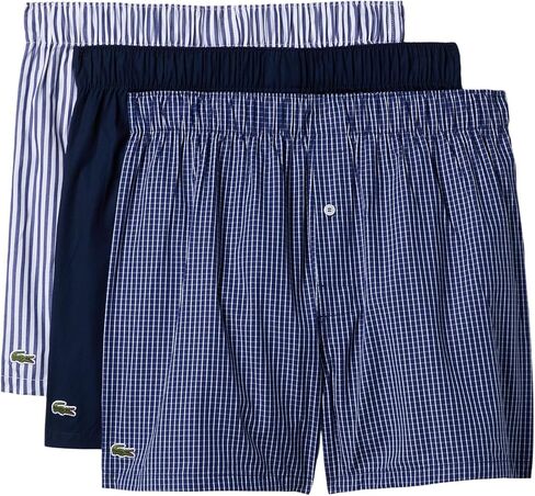 Lacoste Men's Cotton Poplin Boxers 3 Pack in Kuwait