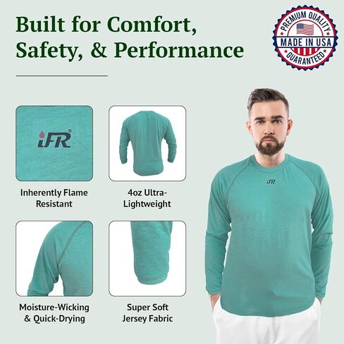 iFR Base Layer - Mens Long Sleeve Tee Shirts - Fire Resistant Shirts for Men - Fire Resistant Clothing in Saudi Arabia