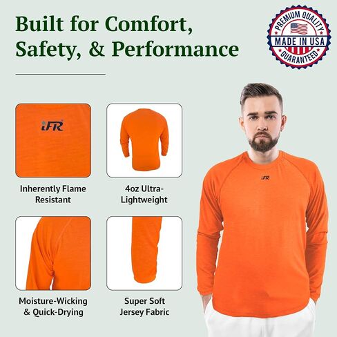 iFR Base Layer - Mens Long Sleeve Tee Shirts - Fire Resistant Shirts for Men - Fire Resistant Clothing in Saudi Arabia