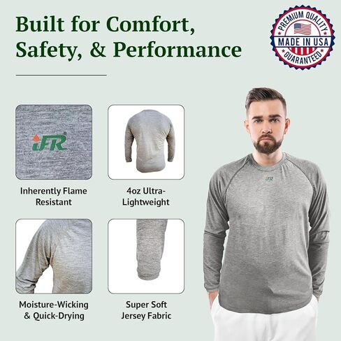 iFR Base Layer - Mens Long Sleeve Tee Shirts - Fire Resistant Shirts for Men - Fire Resistant Clothing in Kuwait