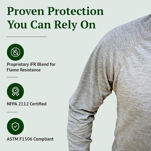 iFR Base Layer - Mens Long Sleeve Tee Shirts - Fire Resistant Shirts for Men - Fire Resistant Clothing in Kuwait
