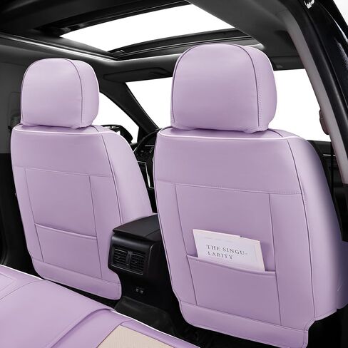 JielinKar Car Seat Covers Full Set Universal Auto Interior Accessories with Waterproof PU Leather for Cars SUV Pick-up Truck (Green-White) in Saudi Arabia