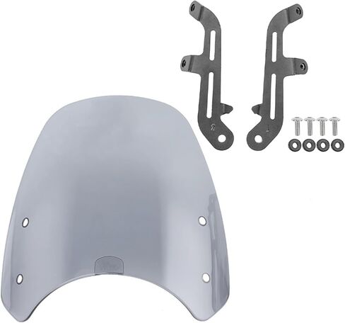 Motorcycle Windshield Deflector with Bracket Double Bubble Windscreen Fit for Triumph Bonneville T100 T120 2016-2024 Wind Shield Screen Visor Flyscreen, Black in Kuwait