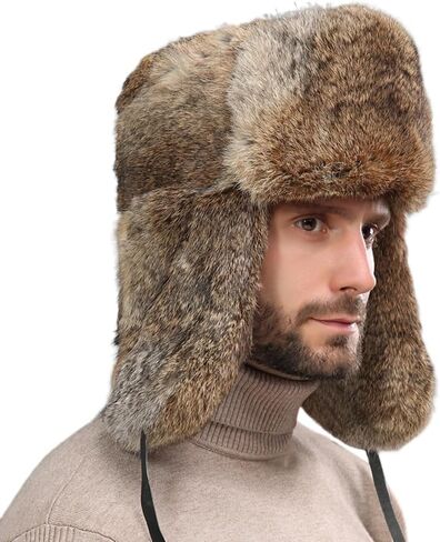 Men Winter Trapper Hat Russian Hat Unisex Cozy Plush Earflap Hat Windproof for Skiing Cycling Warm Faux Fur Hat in Kuwait