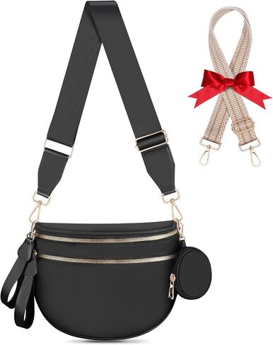 Bum Bags for Women Checkered Crossbody Bag with Removable Wallets Large Nylon Belt Purse Fanny Packs, Bonus with a Extra Strap in Kuwait