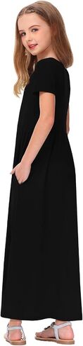 Deerose Girls Maxi Dress Casual Holiday Long Dresses with Pockets 5-14 Years in Kuwait
