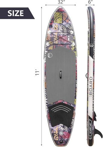 Inflatable Stand Up Paddle Boards 11′×33″×6″ with Thick Excellent SUP Paddle Board Accessories, Wide and Stable High Load Inflatable Paddle Board Suit for Youth and Adults in Kuwait