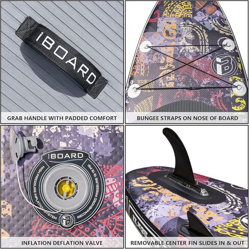 Inflatable Stand Up Paddle Boards 11′×33″×6″ with Thick Excellent SUP Paddle Board Accessories, Wide and Stable High Load Inflatable Paddle Board Suit for Youth and Adults in Kuwait