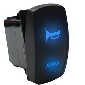12V Horn Button Momentary Rocker Switch Blue LED and 5 Pin for 12 VoltJohn Deere Polaris Ranger Auto Train ATV UTV RZR Boat Marine Toggle Switch Waterproof