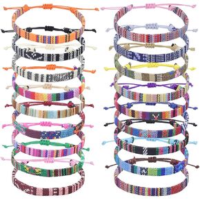 Thin Rope Unisex Anklet Bracelet Adjustable Boho Surfer Anklet Bracelet Handmade Beach Anklet Boho Colorful Ankle Bracelet Bohemia Anklet Chain Jewelry Festival Accessories 18 Pieces (Wide