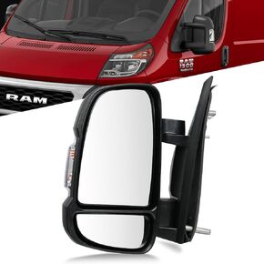 Driver Left Side Mirror for Dodge Ram Promaster 1500 2500 3500 2014-2021, Heated Power Turn Signal Light Temperature Sensor Manual Folding Replaces CH1320417 CH1320376