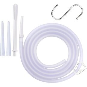 Enema Replacement Tube 5.8 FT Enema Hose with Easy Install Enema Nozzle Tips for Comfortable Use, Flexible Tubing Leak-Proof Design for Colon Cleansing and Detox Douche Enemas