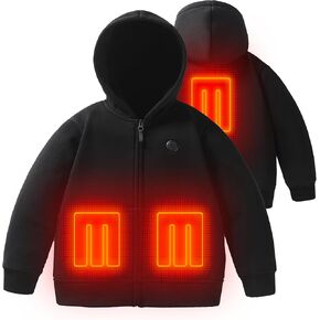 Kids Heated Hoodie Sweatshirt,heated jacket Full-Zip for child with 5V Battery Pack.