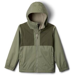 Columbia Youth Boys Rainy Trails II Fleece Lined Jacket, Safari/Stone Green Slub, X-Small