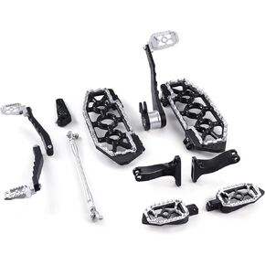 Road King Street Glide Flooroards MX Foot Foots for Harley Touring CVO Brake Shifter Levers (Black + Yellow ، 2014-Up Touring)