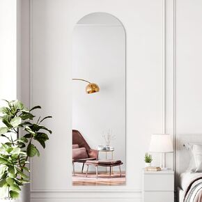 Koonmi Arch Full Length Acrylic Mirror, 57"x 16" Lightweight Soft Shatterproof Non Glass Mirrors, Bendable and Non-deformable Acrylic Mirror for Wall Door, Easy to Install