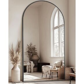 Full Length Mirror, 86"x46" Oversized Floor Mirror with Stand, Hanging Mounted for Bedroom, Living Room, Cloakroom, Black