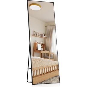 Versatile Full-Length Mirror 60" Height Standing or Leaning Full Body Mirror with Aluminum Alloy for Fitness & Wardrobe