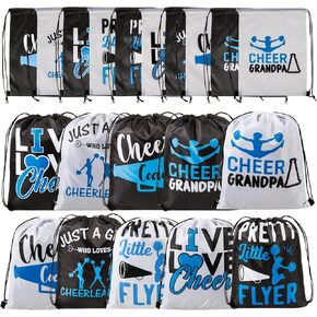 20 Pieces Cheerleading Drawstring Backpack, Cheerleading Drawstring Gym Bag, Gifts for Cheerleaders and Cheerleading Enthusiasts, Accessories for Cheerleading Activities