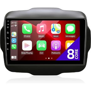 for Jeep Renegade 2015-2020 Radio Upgrade Compatible with Wireless Carplay Android Auto 1280X720 Touchscreen Car Stereo Bluetooth FM/AM GPS Navigation Multimedia Player Camera 8 core Head Unit