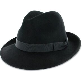 القبعات في Belfry Bogart 100 ٪ من الصوف الرجل اللباس فيدورا في 5 ألوان (X-Large Black)