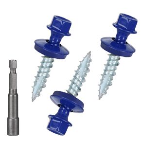 Metal Roofing Screws 10 x 2-1/2 inch, Brite White Hex Head Sheet Metal Roof Screw with EPDM Washer for Corrugated Roofing (250Pcs)