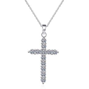 Radiant 3.6 Carat, VVS1 D Color Diamond Cross Necklace, Encased in Luxurious 950 Platinum - Captivating Brilliance and Sophistication Beyond Compare