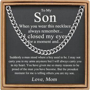 JoycuFF Mens Cuban Link Chain Necklace for Boyfriend Gold Silver Stainless Steel 6MM 10MM Hip Hop Anniversary Birthday Christmas Jewelry for Men