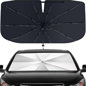 Windshield Sun Shade Umbrella - Foldable Car Window Shades, Reflective Car Sun Shade Windshield, Front Sun Shade for Cars Windshield for Hatchback, Truck, SUV, MPV (55"x31.5")