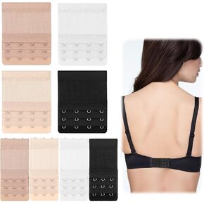 8 Pcs Women's Bra Extenders 2 Hook /3 Hooks /4 Hooks, Soft Bra Strap Extender for Bra Extension