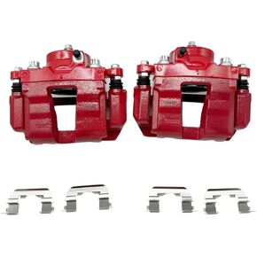 2Pccs Front Brake Calipers With Bracket for Hyundai Sonata 2011-2014, Hybrid LX, Hybrid EX 2.4L Red Left &Right Disc Brake Caliper 19B6460 19B6461