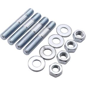 5/16" x 2" Carburetor Carb Studs Kit Set of 4 with Washers and Hex Nuts Compaatible for Holley Edelbrock Carter Rochester