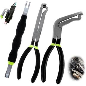 3PCS Electrical Disconnect Pliers Set,37960 Straight +37980 60° +13120 Electrical Disconnect Pliers for Cars,Carbon Steel Fuel Line Disconnect Tool Set, Connector Repairs for Mechanics and DIYers