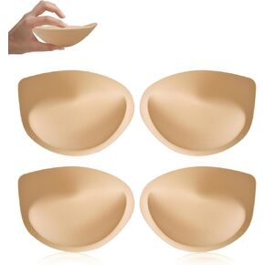 Super Thick Bra Pads Inserts for Push Up, 2 Pairs Breast Enhancers Sport Padding Add 1-2 Cups for Women Dresses Swimsuits Sport - B/C