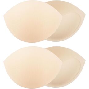 2 Pairs Women's Push Up Bra Pads Inserts Breast Enhancers, Padded Bra Cups Insert or Sew In, Large Cup Bust Lifter, Breast Enhancer Cups, Replacement Bra Pad Inserts Add 1-2 Cups Size Fits A B Cup