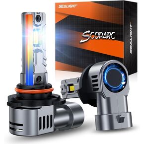 SEALIGHT S2S 9005/HB3 9006/HB4 Fog Bulbs, 80000LM Super Bright, 6500K Pure White, 60K-Hour Lifespan, 2-Pack for Powersports/ATV Lamps