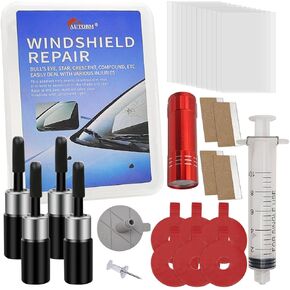 YuCool Car Windshield Repair Kit 4 Pack,Glass Chip Repair Kit,fix Chips, Cracks & Star-Shaped Damage Fast with Enhanced Injection Head