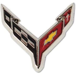 C8 Corvette Next Generation Lapel/Hat Pin - Silver/Chrome - 1.25"