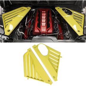2Pcs Red Engine Bay Panel Cover,Rear Engine Covers Left Right Engine Case Guards Protector Compartment Filler Covers for Corvette C8 Stingray 2020+ for C8 Z06 2023+