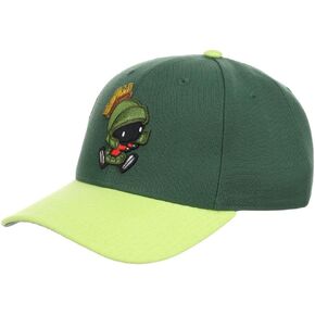 Looney Tunes Marvin The Martian Youth Chibi Adjustable Snapback Hat (Green, One Size)