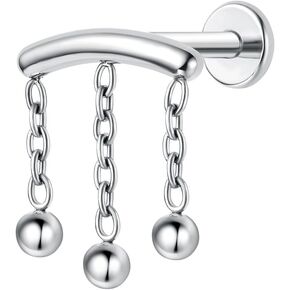 Limerencia Hypoallergenic Titanium ASTM F136-18G 6mm 8mm 10mm مسطح الظهر المسطح المسع
