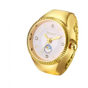 Avaner Men Women Finger Watches: Elastic Band Stainless Steel Stretchy Mini Quartz Ring Watch