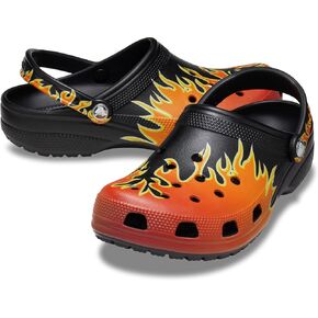 Crocs Unisex Classic Clog-Seasonal Graphic, Black/Multi, 9 US Men