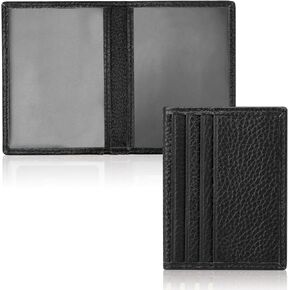 Unaone Slim Minimalist Wallet - Premium Leather Card Holder Card Case RFID Blocking Front Pocket Wallets with 8 Card Slots and 2 ID Window, Coffee