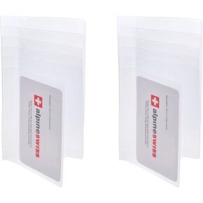 Alpine Swiss Set of 2 Checkbook Plastic Insert 6 Page Card Holder Picture Window