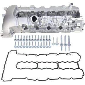 Aluminum Valve Cover W/Gasket & Bolts for BMW 1 Series M 135i 135is 325i 335i 335is 335xi 535i 535xi 740i 740Li M135i M140i M235i M240i M2 X6 Z4, Replaces 11127565284 11127565286