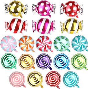 100 Pcs Happy Birthday Aluminum Foil Balloons for Birthday Party Decoration Supplies, 18 Inches Round Helium Floating Mylar Balloon (20 Patterns) in Kuwait